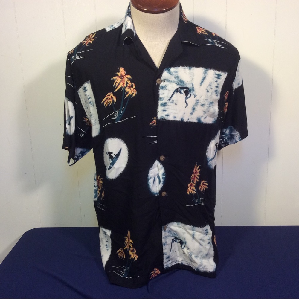 Thumbs UP Surfing and palm trees Mens Hawaiian Shirt size small - Picture 1 of 7